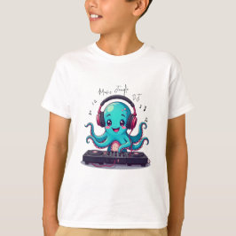 Lächeln Octopus DJ, Happy Music Jungle T - Shirt