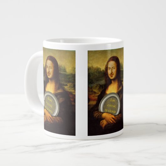 Lächeln oder nicht lächeln Jumbo-Tasse (Vorderseite Links)