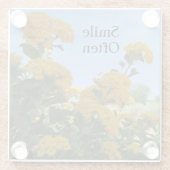 Lächeln Oft lebhafte Gelbe Lantana Foto Blume Glasuntersetzer (Rückseite)