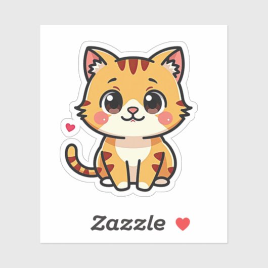 Lächeln Orange Tabby Kitten - Niedlicher Aufkleber (Blatt)