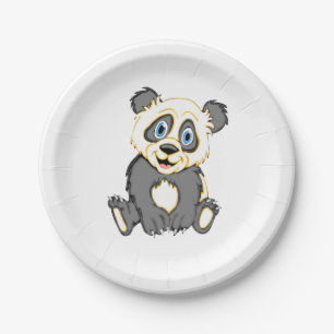 Lächeln Panda Pappteller