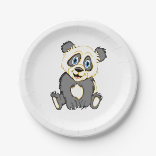 Lächeln Panda Pappteller (Vorderseite)