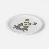 Lächeln Panda Pappteller (Schrägansicht)