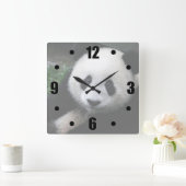 Lächeln Panda Quadratische Wanduhr (Zuhause)
