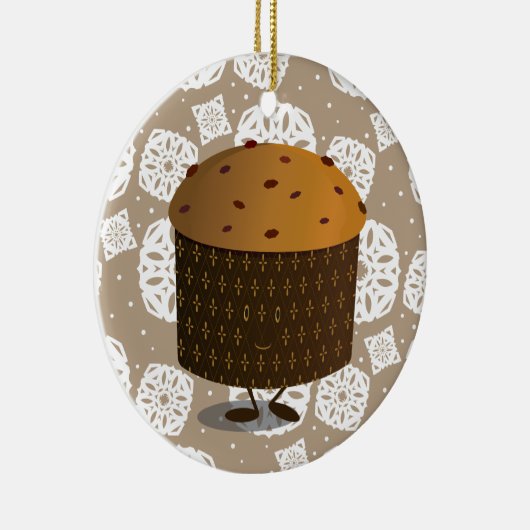 Lächeln Panettone Essen Weihnachten Keramikornament (Rechts)