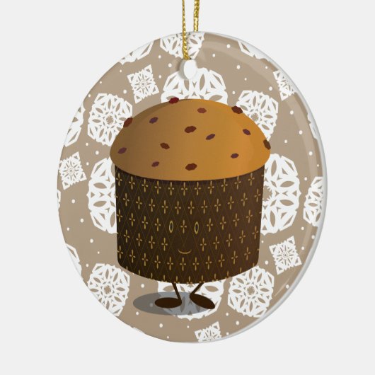 Lächeln Panettone Essen Weihnachten Keramikornament (Links)