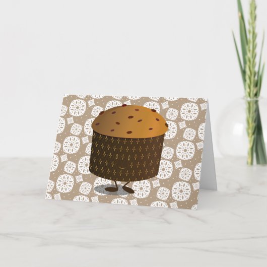 Lächeln Panettone Feiertagskarte (Vorderseite)