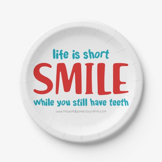 Lächeln Pappteller (Vorderseite)