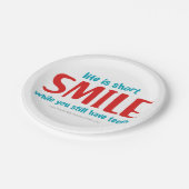 Lächeln Pappteller (Schrägansicht)