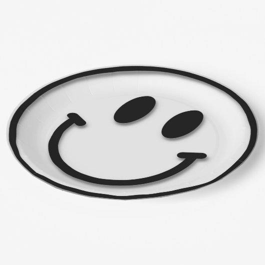 Lächeln Pappteller (Schrägansicht)