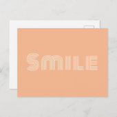 Lächeln | Peach Orange Modernes Zitat glücklich po Postkarte (Vorne/Hinten)
