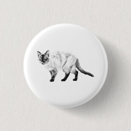 Lächeln Pin, ruhige Katze Flair Button (Vorderseite)