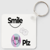 Lächeln, Positiv und fröhlicher Charme mit Lächeln Schlüsselanhänger (Rückseite)