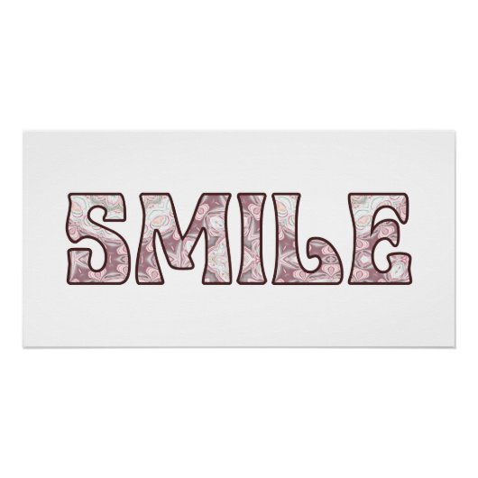 Lächeln Positives Typografie-Design Poster (Vorderseite)