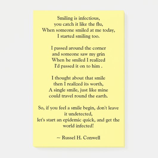 Lächeln Post-it Klebezettel (Vorderseite)