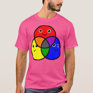 Lächeln primärer Sekundarfarben T-Shirt