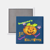 Lächeln Pumpkin 1. Halloween Magnet (Vorderseite/Rückseite)