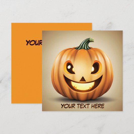 Lächeln Pumpkin Einladung (Vorne/Hinten)