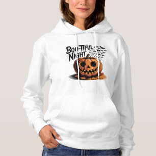 Lächeln Pumpkin mit Herbstlauben Design Hoodie