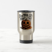 Lächeln Pumpkin mit Herbstlauben Design Reisebecher (Mittel)