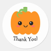 Lächeln Pumpkin Niedlich Danke Stickers (Vorderseite)