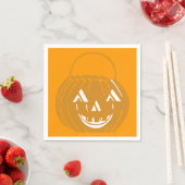 Lächeln Pumpkin Pail Orange Paper Napkin Serviette (Beispiel)