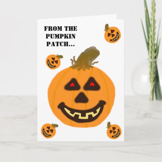 Lächeln Pumpkin Patch Halloween Card Karte (Vorderseite)