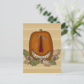 Lächeln Pumpkin Postkarte (Stehend Vorderseite)