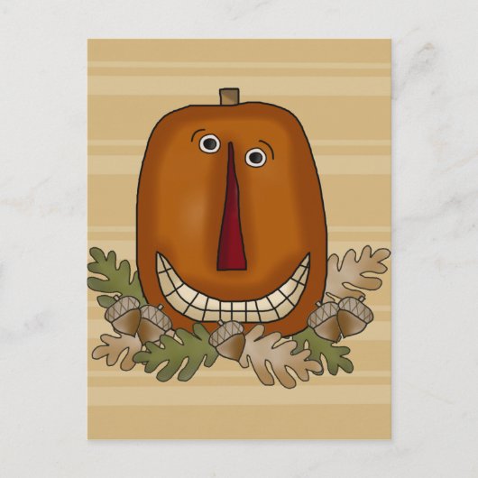 Lächeln Pumpkin Postkarte (Vorderseite)