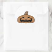 Lächeln Pumpkin Runder Aufkleber (Tasche)