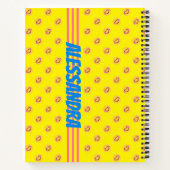 Lächeln Radikal glücklich lächelnd gelbes Gesicht Notizblock (Rückseite)