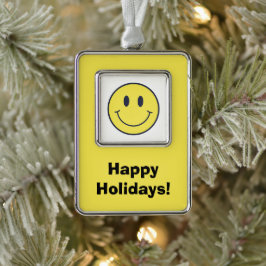 Lächeln Rahmen-Ornament Silber