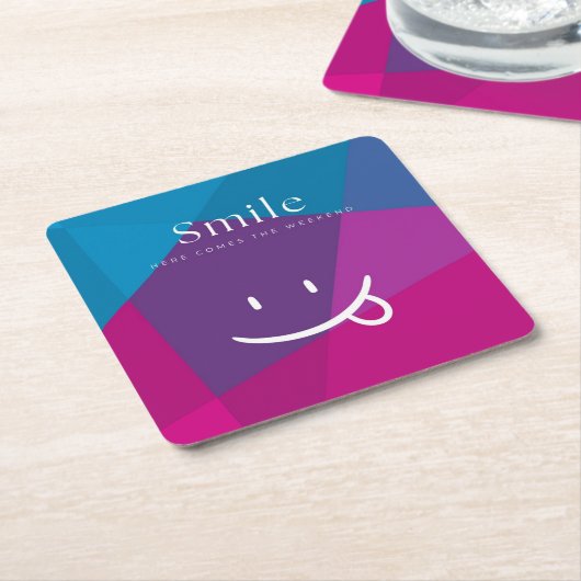 Lächeln Rechteckiger Pappuntersetzer (angewinkelt)