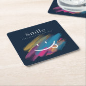 Lächeln Rechteckiger Pappuntersetzer (angewinkelt)