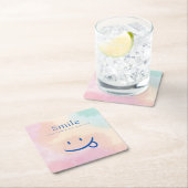 Lächeln Rechteckiger Pappuntersetzer (Vor Ort)