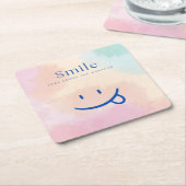 Lächeln Rechteckiger Pappuntersetzer (angewinkelt)