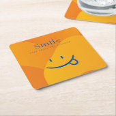 Lächeln Rechteckiger Pappuntersetzer (angewinkelt)
