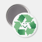 Lächeln Recycelte Symbol Magnet (Vorderseite/Rückseite)