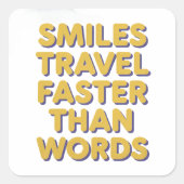 Lächeln Reisen schneller Quadratischer Aufkleber (Vorderseite)