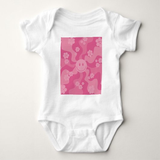 Lächeln - Rosa Baby Strampler (Vorderseite)