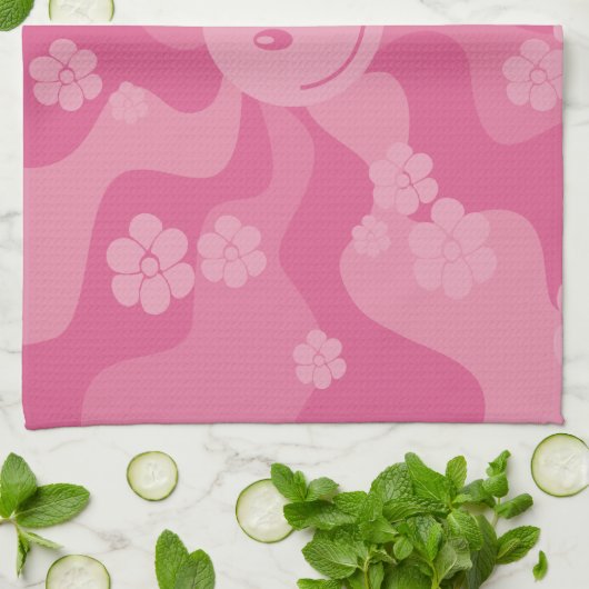 Lächeln - Rosa Geschirrtuch (Gefaltet)