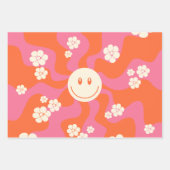 Lächeln - Rosa, Orange und Creme Geschenkpapier Set (Vorderseite 2)