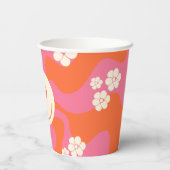 Lächeln - Rosa, Orange und Creme Pappbecher (Rückseite)