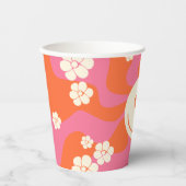 Lächeln - Rosa, Orange und Creme Pappbecher (Vorderseite)