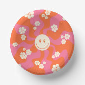 Lächeln - Rosa, Orange und Creme Pappteller (Vorderseite)