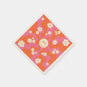 Lächeln - Rosa, Orange und Creme Serviette (Ecke)