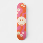Lächeln - Rosa, Orange und Creme Skateboard (Vorne)