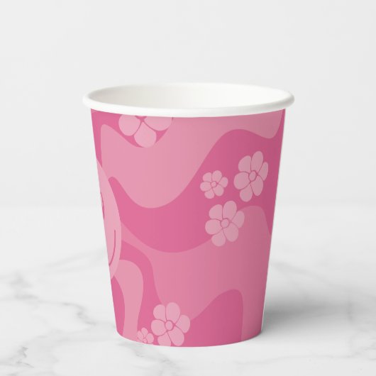 Lächeln - Rosa Pappbecher (Rückseite)