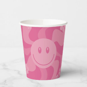 Lächeln - Rosa Pappbecher