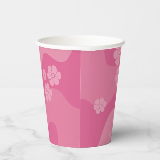 Lächeln - Rosa Pappbecher (Rechts)